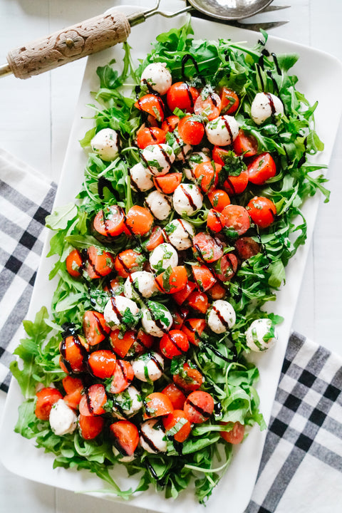 Strawberry Balsamic Burrata Arugula Salad