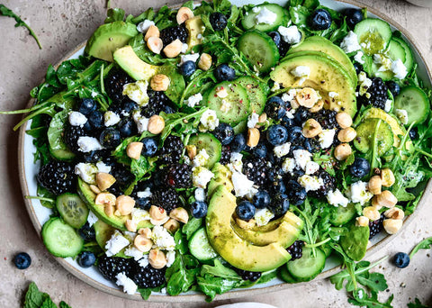 Lemon Cucumber & Blackberry Arugula Salad