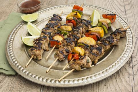 Grilled Elderberry Lime Chicken & Vegetable Kabobs