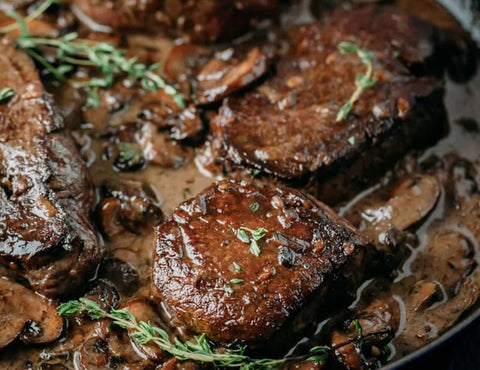 Filet Mignon with Balsamic Mushroom Sauce