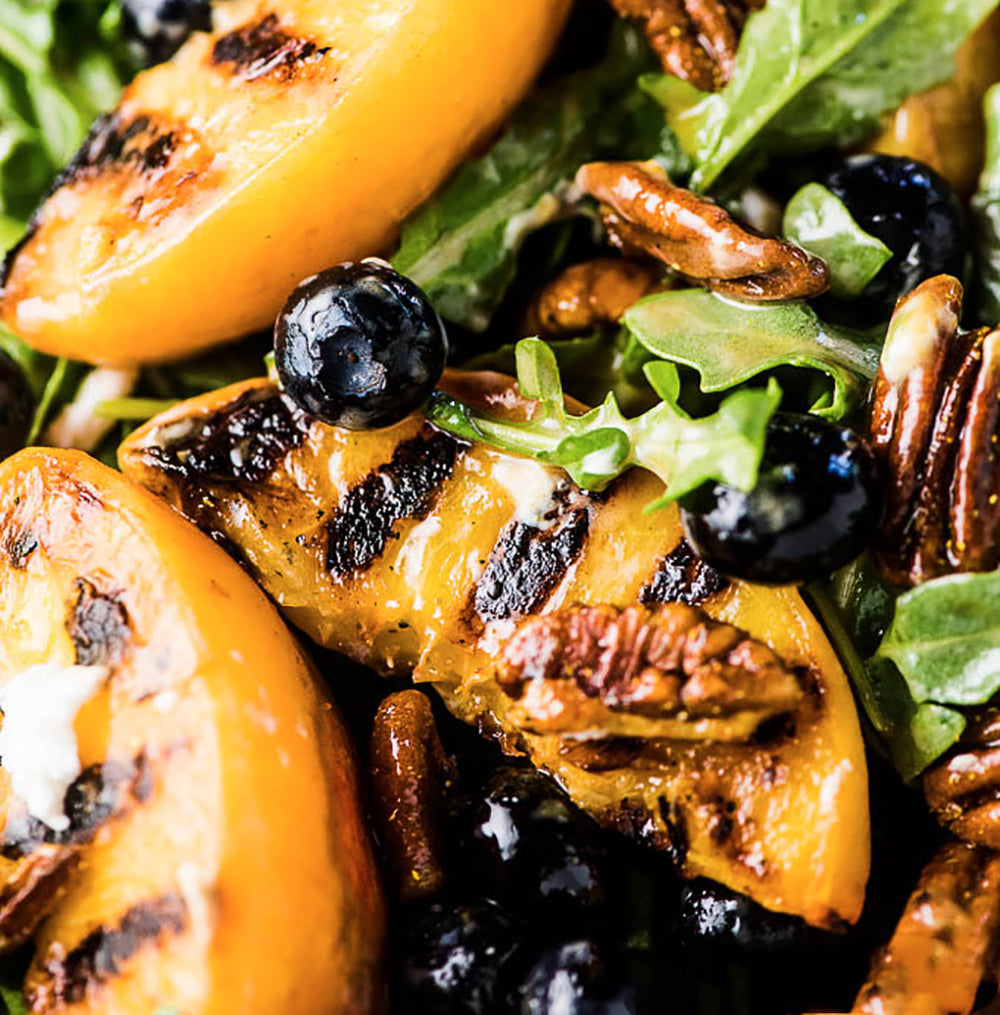 Grilled Peach Salad with Pecans and Red Apple Balsamic Vinegar – Seven ...