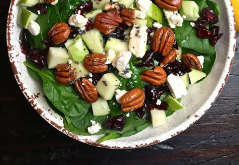 Spinach, apple, and cranberry salad