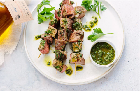 Grilled Chimichurri Steak Skewers