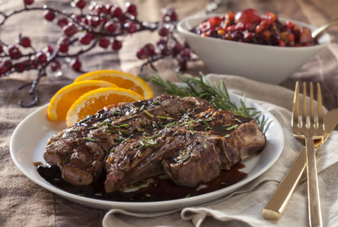 Grilled Rosemary Orange Lamb Chops with Vanilla Fig Balsamic