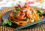 Shrimp Zoodle Salad w/ Pink Grapefruit-Basil Vinaigrette