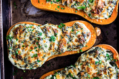 Spinach Stuffed Butternut Squash