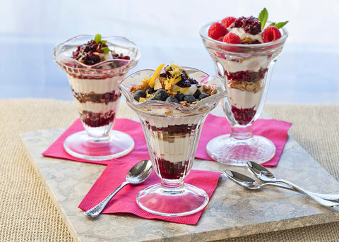 Greek Yogurt Parfaits w/ Blueberry Balsamic