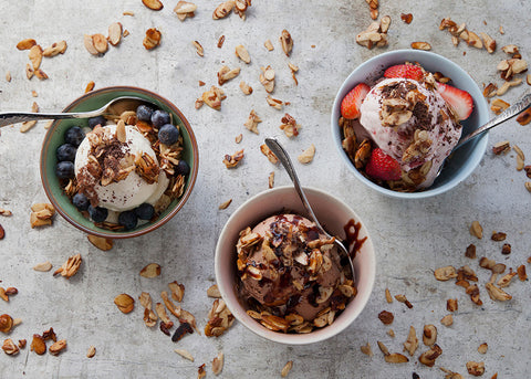 Ice Cream w/ Chocolate Balsamic Slivered Almonds