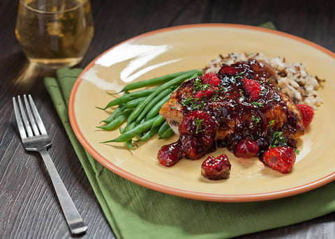 Raspberry Chicken Thighs w/ Raspberry Balsamic