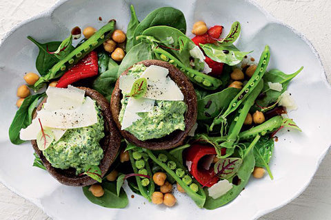 Roast mushrooms with spinach. ricotta, with Traditionale Balsamic