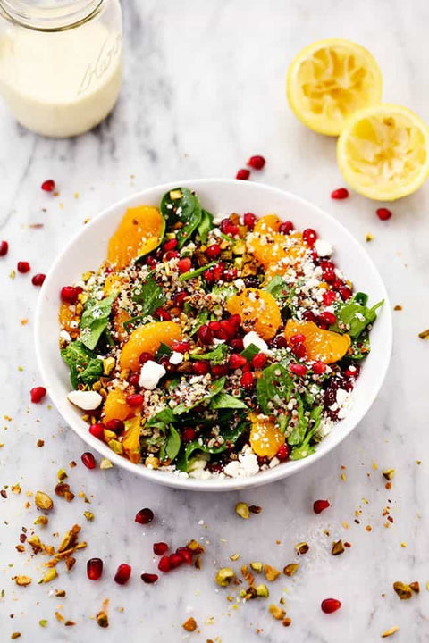 Pomegranate Orange Quinoa Salad With Strawberry Balsamic Vinegar