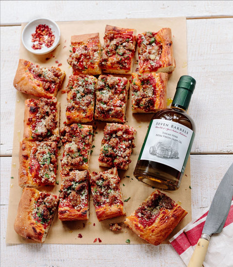 Spicy Sheet Pan Italian Sausage Pizza